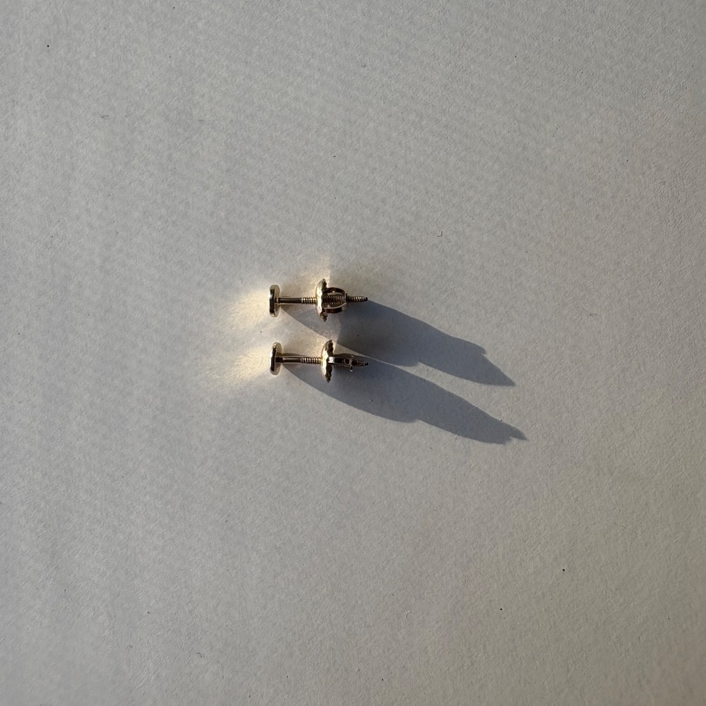 Automic Gold 4mm Medium Circle Earrings, 14k Yellow Gold - Picture 2 of 9